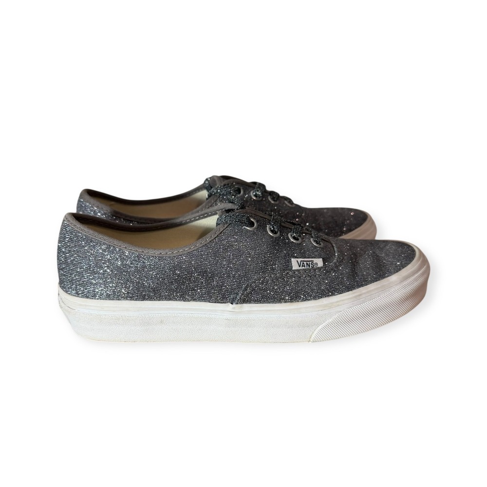 Vans Authentic Lurex Glitter Sneaker in Black/Grey Women's 7 Men's 5.5